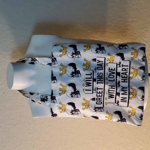 Shoulder Canvas Tote Bag w/ Skull and Crown graphics - Picture 2 of 7